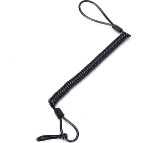 1Pc Outdoor Tactic Spring Lanyard Elastic Retractable Anti-lost Waist Hanging Retention Rope Police Pistols Gun Rifle Sling