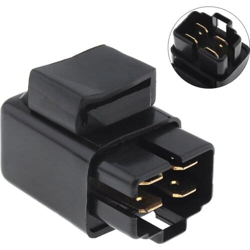 12V 4-Pin Stable Performance Plastic + Metal Black Durable Start Relay Solenoid Suitables for WARRIOR350 YFM350X 1987-2013