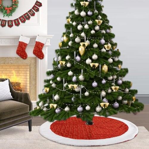 122cm Christmas Tree Skirt Decoration Xmas Tree Skirts for Christmas New Year Home Party Ornaments