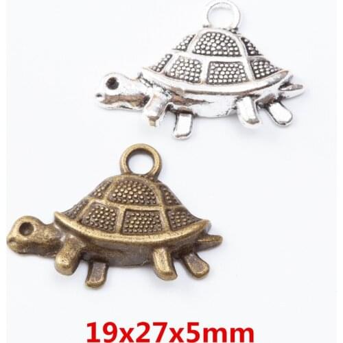 35 pieces of retro metal zinc alloy tortoise pendant for DIY handmade jewelry necklace making 7278