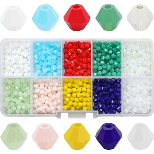 4mm Czech Glass Bicone Beads Kit for Making Crystal Jewelry Accessorie Crafts Material Loose Spacer Beaded Wholesale In Bulk