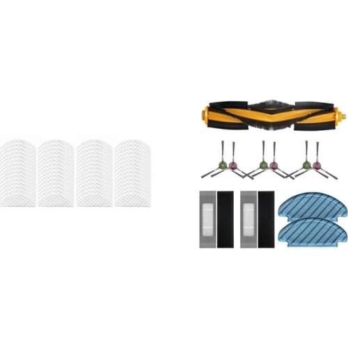 60 Pcs Disposable Rags & 1 Set Mop Cloth Side Brush HEPA Filter Main Brushes