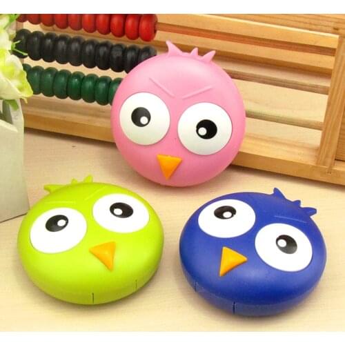 LIUSVENTINA Cute Baby Chicken Bird Contact Lens Case with Mirror Box Container for Color Lenses Gift For Children