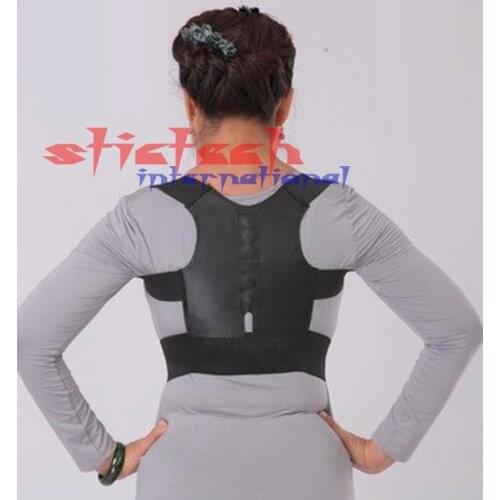 By dhl or ems 100 pcs Magnet Posture Back Shoulder Corrector Posture Brace Belt Therapy Adjustable Kyphosis correction
