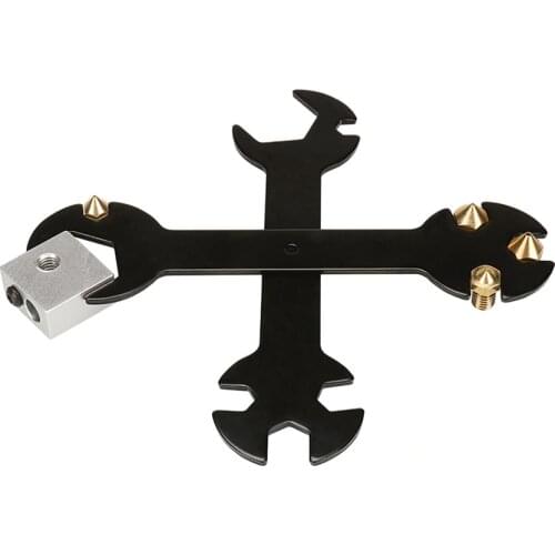 Wrench 5 IN 1 Multi function Steel Spanner For MK8 MK10 Nozzle Heater Block 3D Printer V6 E3D Fasten Nozzle Tool