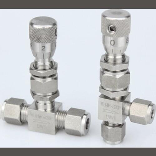 1/16" 1/8" 1/4" 3/8" 2 3 4 6 8 10 12mm OD Tube Compreesion Bulkhead 304 Stainless Shut Off Metering Mirco Needle Valve