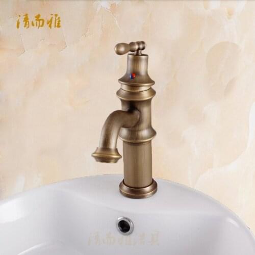 Quality Antique hot and cold water faucet copper paragraph heightening 8883 European copper basin washbasin faucet