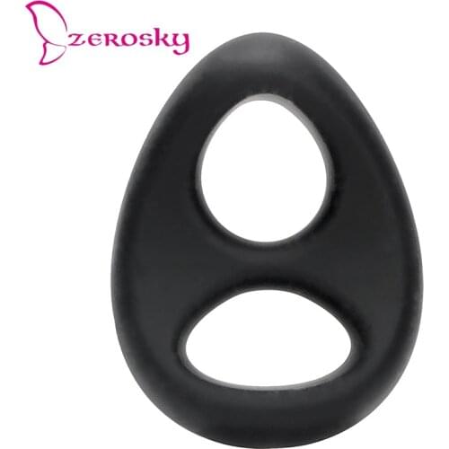 Cock Ring Penis Erection Enhancer Double Ring Dick Erotic Couple Sex Adult Toys Intimate Goods For Men