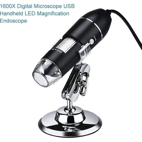 1600X 1000X USB Microscope Handheld Portable Digital Microscope USB Interface Electron Microscopes with 8 LEDs with Bracket