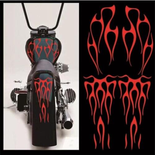 Motorcycle Flame Sticker For Gas Tank & Fender Decals Vinyl Colorful Waterproof Self Adhesive Strong&Durable Personalized