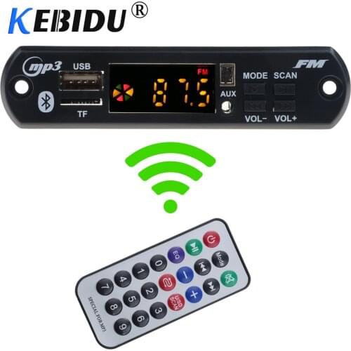KEBIDU New Bluetooth5.0 MP3 Decoder Board 5V 12V Audio Module LED Version for Car Music Speaker Car Vehicles MP3 USB FM TF Radio