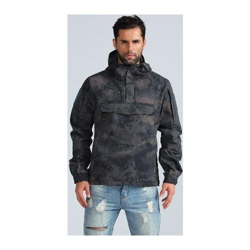 Mens Camo Tactical Pullover Coat With Reflective Stripe Outdoor Climbing Hunting Training Quick Dry Breathable Military Jacket