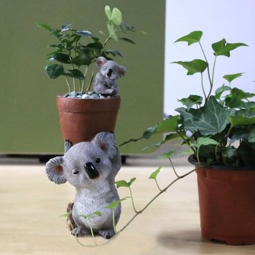 Resin Desktop Koala Flower Pot Decorative Resin Koala Statue Succulent Pot Plant Container Animal Planter Pot Garden Decoration