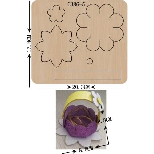 New Flower basket Wooden Die Scrapbooking C386-5 Cutting Dies Compatible with most die cutting machines