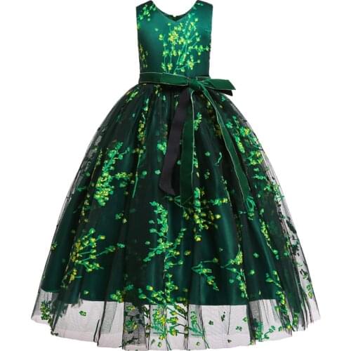 NEW Style Baby princess Birthday party Bow Girls dress for wedding flower girls dresses Baby kids clothes for New year costume