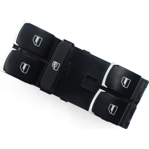 For Seat VW Touran Tiguan Passat B6 B7 CC Golf Mk5 MK6 Jetta III AMAROK Driver Side Master Window Switch Chrome 3C8959857