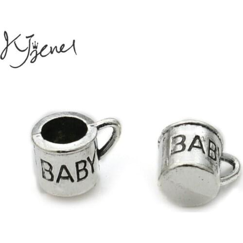 Antique Silver Plated Baby Cup Charms Pendants fit Making Bracelet Jewelry Findings Craft Diy Handmade 12x9mm