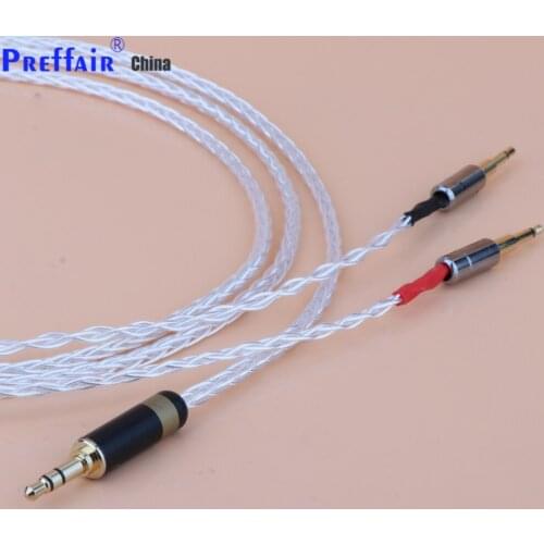 Preffair HiFi 8core 7N OCC Silver Plated Headphone Upgrade Cable for HE1000 HE400S HE560 Oppo PM-1 PM-2