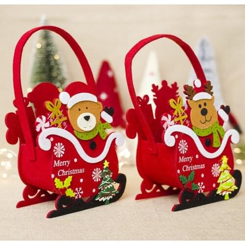 New Year 2021 Christmas Decoration Christmas Candy Basket Christmas Gift Felt Storage Basket Creative Christmas Ornaments