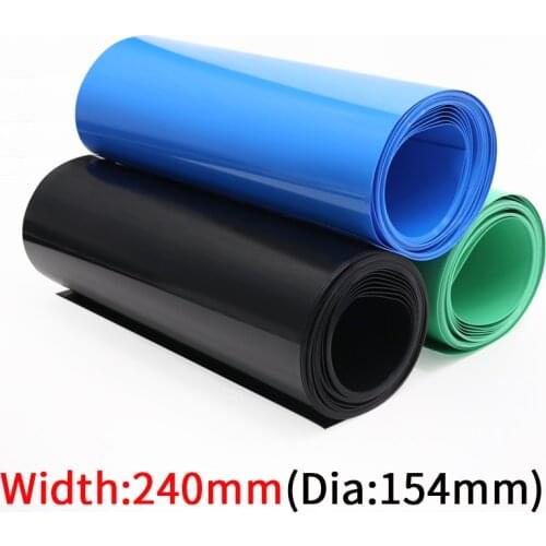 Width 240mm Dia 152mm PVC Heat Shrink Tube Lithium Battery Insulated Film Wrap Protection Case Pack Wire Cable Sleeve Colorful