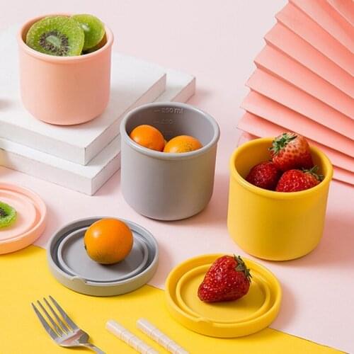 Silicone Lunch Box Bento Box Fruit Salad Fresh-Keeping Bowl with Lid Seal Leak Proof Camping Food Storage Box