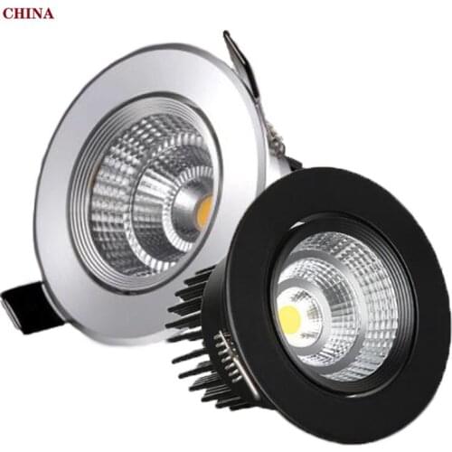 Dimbare Led Cob Spotlight Plafondlamp AC85-265V 3W 5W 7W 9W 12W 15W Aluminium inbouwdownlights Ronde Led Panel Licht