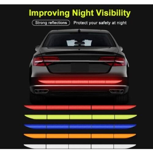 Car Reflective Sticker Warning Strip Traceless Tape Car Sticker on Cars Body Trunk Car Accessories Exterior Reflective Tape