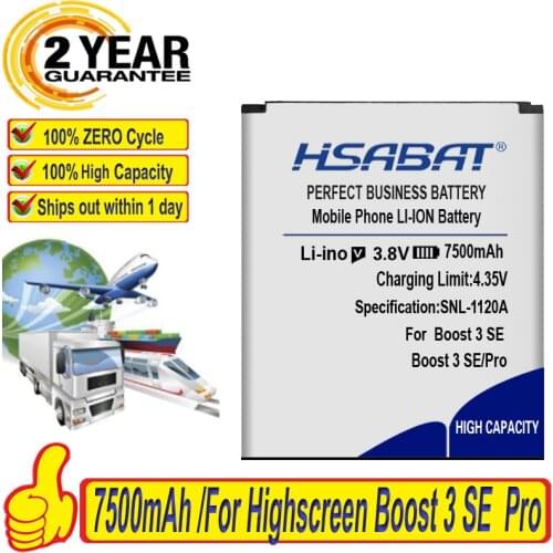Top Brand 100% New 7500mAh Battery for Highscreen Boost 3 SE / Pro Batteries
