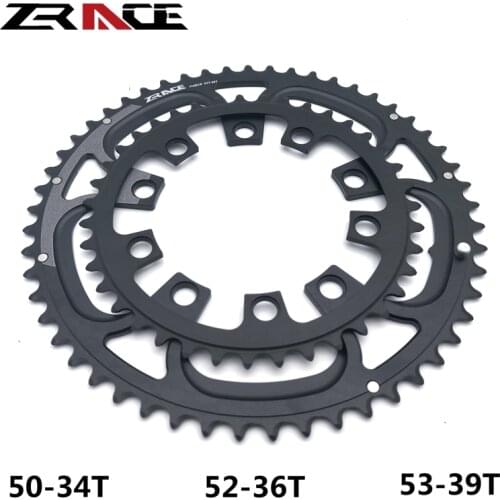 ZRACE Universal Oval Narrow Wide Chainring MTB Mountain Road Bike Chainring Bicycle Universal Chainring 50-34T/52-36T/53-39T