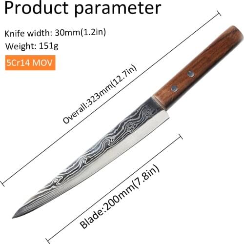 E Japanese Sushi Knife Cooking Knife Salmon Sashimi Damascus Knife Multifunctional Stainless Steel Slicing KnifTwosun Chef Knife