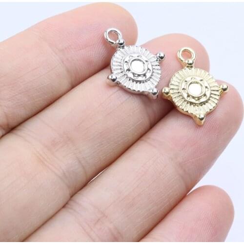 Eruifa 20pcs 15mm Popular Coin Zinc Alloy Jewelry DIY Charms Pendant Women Girl Necklace, Earring Bracelet 2 Colors