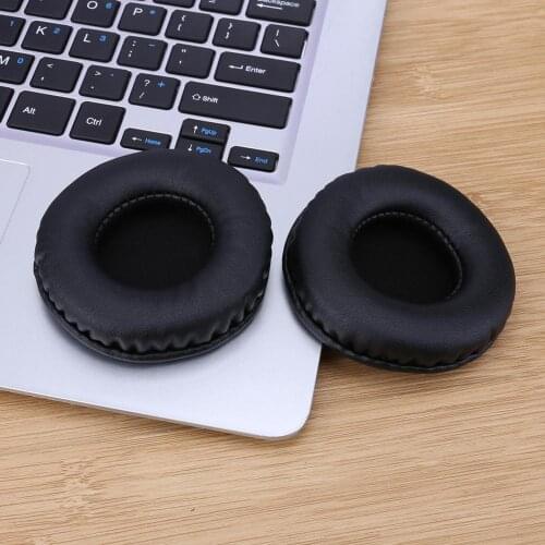 1Pair wire Headphone Ear Pads wireless Bluetooth-compatible earphone Headphone Ear Pads Round PU Leather Ear Cushions for 60mm
