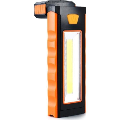 1 pc Super Bright 3W COB LED Flashlight Camping Lamp Inspection Working Tent Light Magnetic orange For the environment