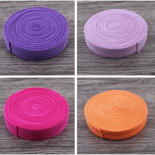 10yds/roll 5/8"cm Solid Fold Over Elastic Hair Accessories FOE Elastic For Hair Ties Headband DIY Headwear