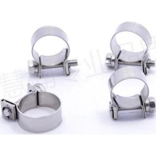 20pcs 304 Stainless Steel Mini Hose Clamp Small Fixing Pipe Clamps Marine Stainless Tube Clamp Fittings Fuel Line Clips Klemmen