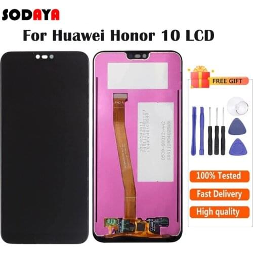 5.84'' Display For Huawei Honor 10 LCD Display+Touch Screen Digitizer Assembly + Fingerprint COL-L29 Free Shipping
