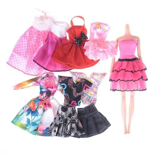 8Pcs/lot Fashion Doll Clothing Sets Clothes Casual Party Dress Suits For Doll Best Gift Baby Toy