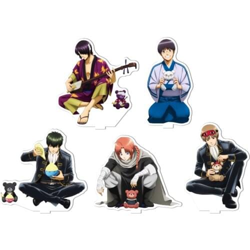 Anime GINTAMA Sitting Posture Acrylic Stand Display Model Tabletop Toy Sakata Gintoki Okita Sougo Cosplay Student Xmas Gift