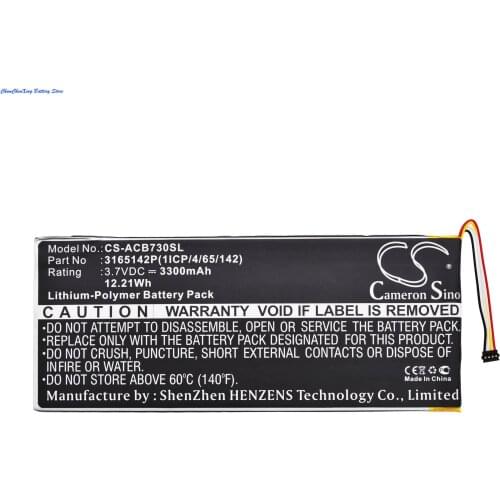 Cameron Sino 3300mAh Battery 3165142P, MLP2964137 for Acer A1402, Iconia One 7 B1-730, Iconia One 7 B1-730HD