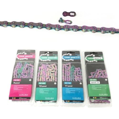 Bicycle Chain Mountain Road 9/10/11/12 Fast and Colorful 116 Sections with Magic Buckle Bike Accessories Bikes Cycling