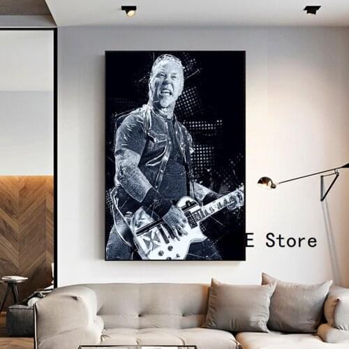 JAMES HETFIELD Black White Photography Prints Classic Star Photo Art Canvas Painting Vintage Fashion Poster Home Wall Decor