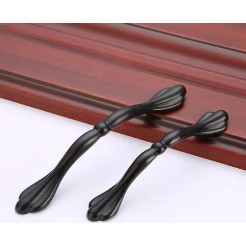 Black Cabinet Pulls Drawer Handles Kitchen Knobs Hardware Drawer Furniture Parts Accessories Door Handle