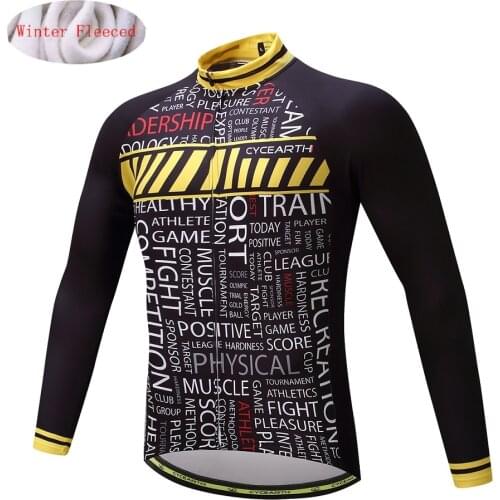 CYCEARTH 2017 Thermal Fleece Cycling Jersey Winter Jacket Bicycle Clothing Bike Warm Maillot Ropa Ciclismo Invierno CEFJ008