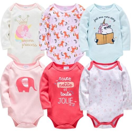 Kavkas Baby Girl Rompers ropa de bebe 100% Cotton Overalls Newborn Long Sleeve Jumpsuit O-neck Cute Unicorn Clothing
