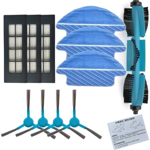 Cost-effective Spare Kit for Cecotec Conga 3090 Robot Vacuum Main Roller Side Brush Hepa Air Filter and MicroFiber Mop Cloth