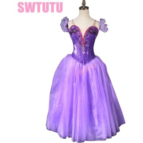 Purple Romantic Ballet Tutu long Dress Red Ballet Ballerina Tutu Dress Girls Professional Tutu Ballet Dance Tutus BT9088b