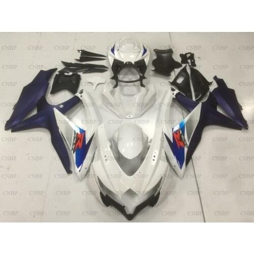 GSXR750 2008 - 2010 K8 Motorcycle Fairing GSX R 600 2008 Full Body Kits GSX-R600 2010 White Matter Blue Plastic Fairings