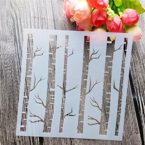 Scrapbooking tool card DIY album masking spray painted template drawing cake stencils laser cut templates tree ranches ST21