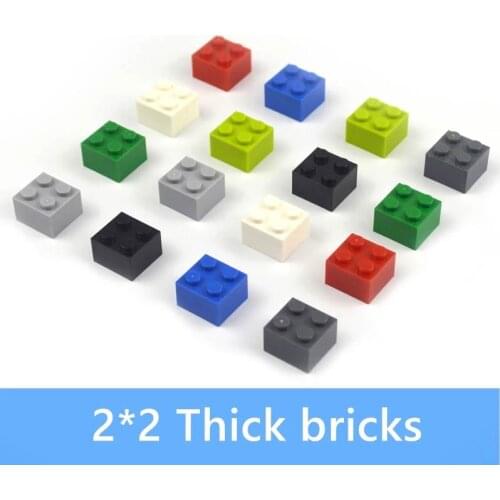 100pcs DIY Building Blocks 3003 Figures Thick Bricks 2x2 Dots Educational Creative Size Compatible With Leduoing Plastic Toy