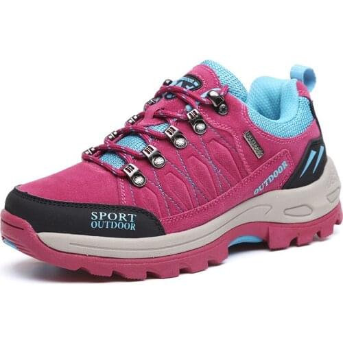 New Women Hiking shoes Outdoor Breathable anti-skid Wear resistant lace-up sneakers Male camping climbing trekking sports shoes